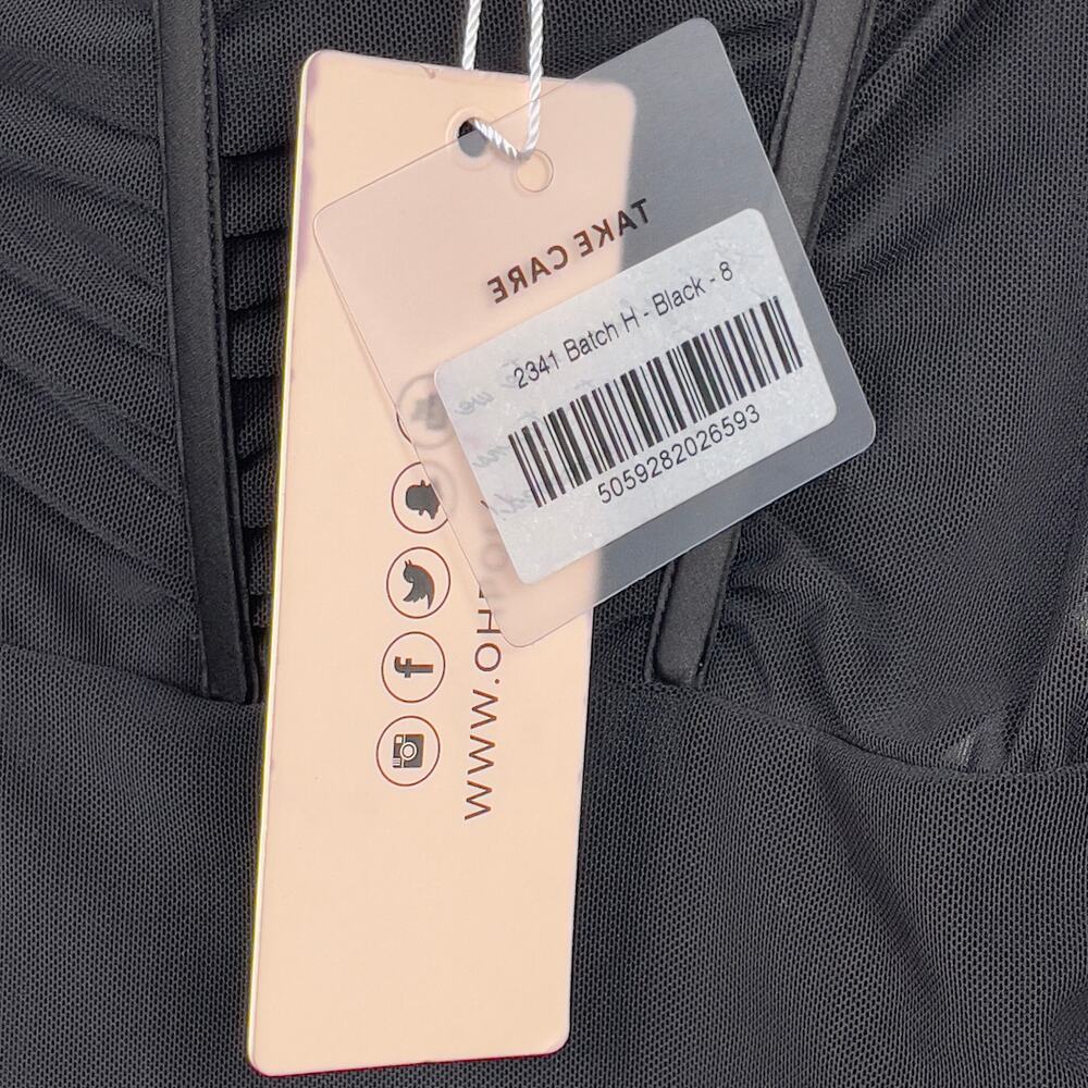 Oh Polly Sheer Perfection Mesh Corset Underwired Mini Dress Black 4 Ruched NWT - Picture 6 of 16